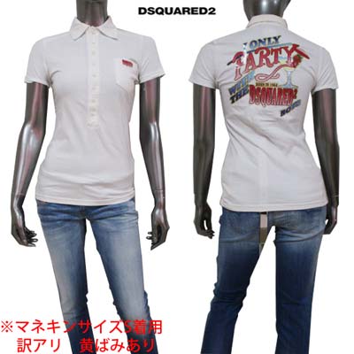 乐天商城 - 【訳アリ 黄ばみ・汚れ有】ディースクエアード DSQUARED2 レディース トップス ポロシャツ 半袖 チェストポケット/バック部分DSQUARED2ロゴ入りポロシャツ ホワイト G375 20694 010 (R39900) 【送料無料】【smtb-tk】 9S