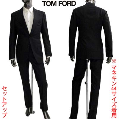 トムフォード TOM FORD メンズ スーツ ビジネススーツ ジャケット パンツ ツーピース 上下組 TOM FORDロゴ付きウールセットアップスーツ 黒 PHPTO/92 21AL43 922R12 (R529200) 【送料無料】【smtb-tk】 71A