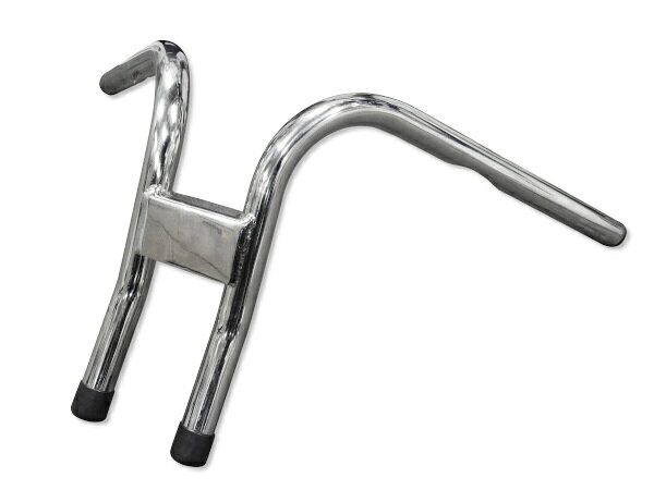スチール製クローム仕上げ。幅58cm　高さ(立ち上がり部分)28cm　プルバック約20cmマウントボルト幅9cm　ボルトサイズ 1/2-20（細目）配線用ヘコミ(ディンプル)有り、スタイルと操作性のバランスが絶妙なハンドルです。●メーカー:V-TWIN●OEM品番 :-●Made in TAIWAN●コメント不明な点や適合車種の問合せなどお気軽にお問い合わせ下さい