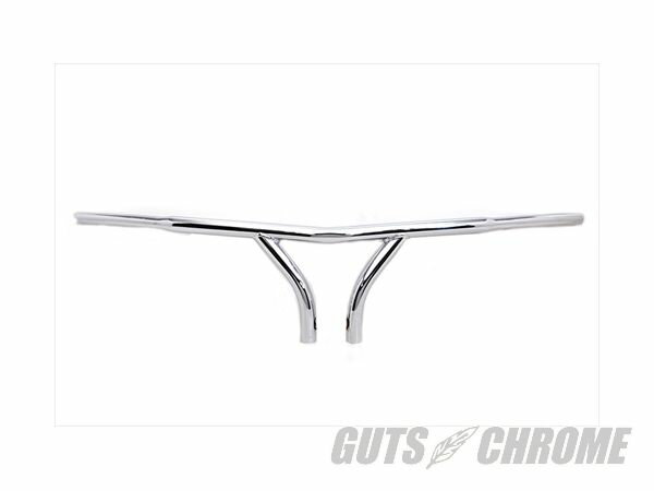 【取寄】(2-3週間）25-1842　1-1/4” カーブド ライザー ハンドル, クローム FLH 1986-2013