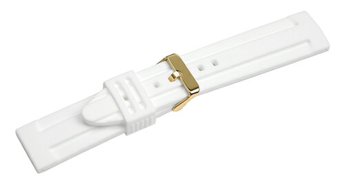 腕時計 ベルト 18mm 20mm 22mm 24mm ホワイト シリコン ラバー イエローゴールドピンバックル yn-wh-y 腕時計 ベルト 18mm 20mm 22mm 24mm ホワイト シリコン ラバー イエローゴールドピンバックル yn-wh-y