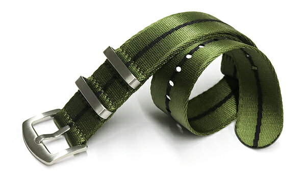 腕時計 NATO ベルト 20mm 22mm ナイロン オリーブグリーン ブラックライン 3リング ストラップ na004-ogbk-s