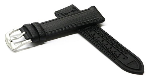 腕時計 ベルト カーボン ラバー 22mm ブラック × ブラック ステッチ kr-bk-bk 腕時計 ベルト カーボン ラバー 22mm ブラック × ブラック ステッチ kr-bk-bk