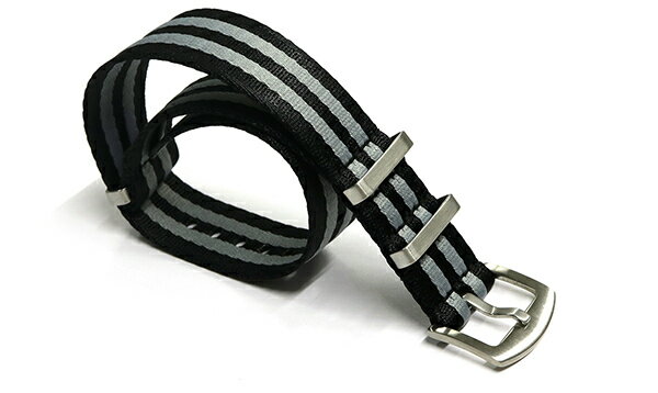 ӻ NATO ٥ 20mm 22mm ʥ ֥å١졼饤 3 ȥå na005-bk-gry