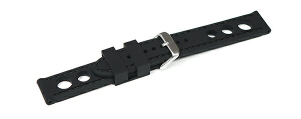 腕時計 ベルト 20mm 22mm 24mm ラバー 黒 ブラック ステッチ r001bk-bk-n-s