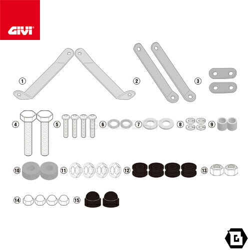 GIVI A7057A 取付キット スクリーン用 フィッティングキット／SYM HD 300専用
