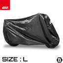 GIVI S203L 防水バイクカバー Lサイズ 高さ125-100 cm x 横205 cm x 幅70-95 cm ブラック / シルバーロゴ