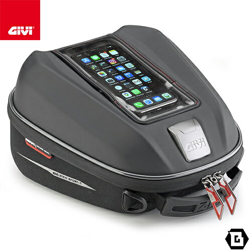 GIVI ST611+ タンクバッグ TANKLOCK対応 6L 防水仕様 スマホ収納付 レインカバー・反射プリント付 汎用..