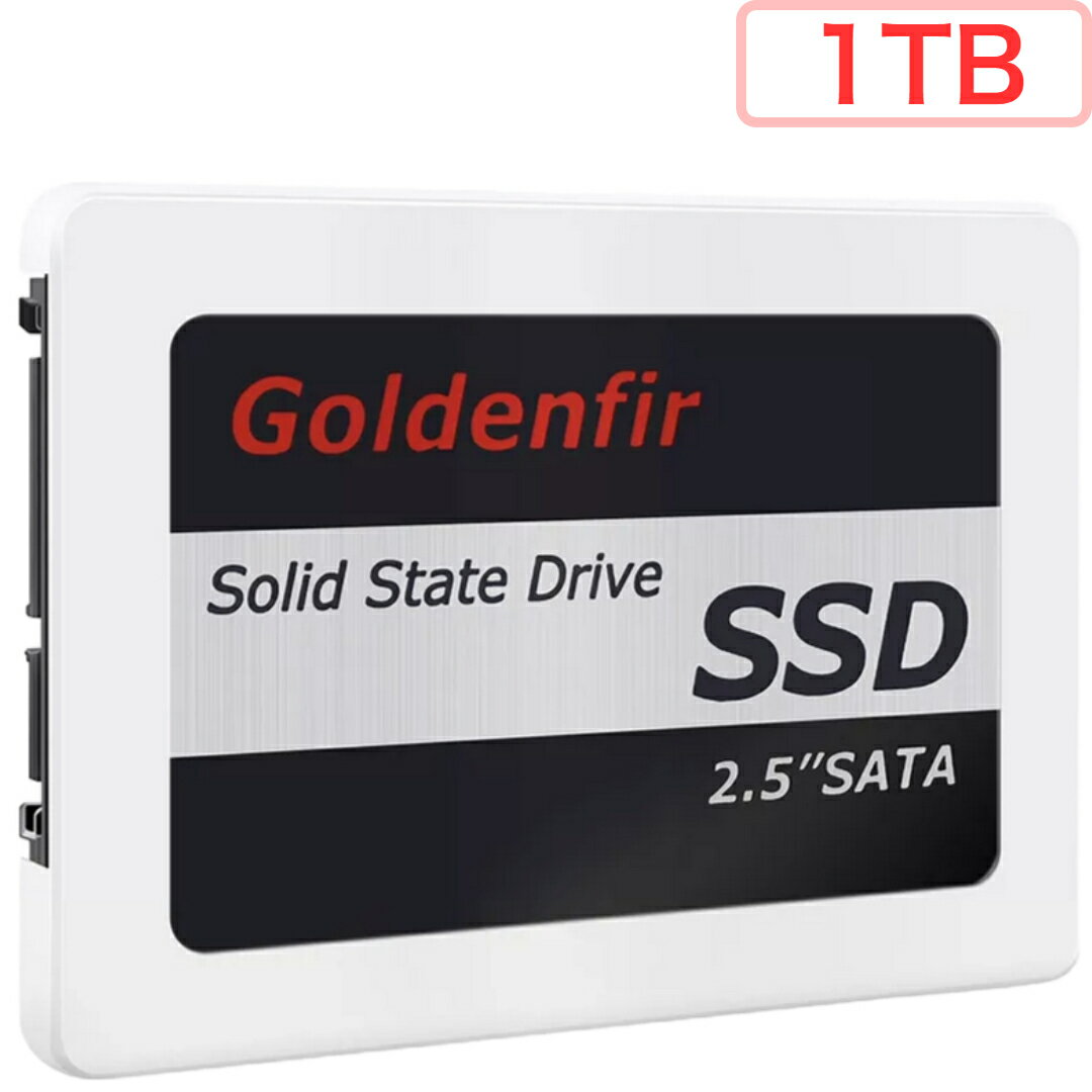 【ポイント5倍】SSD 1TB SATA 内蔵2.5インチ ホワイト 側面 背面 固定 HDD 互換 NTFS exFAT ext4 フォーマット Goldenfir