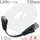 LANケーブル 10cm UTP CAT6 1Gbps RJ45 防犯カメラ オプション ブラック ストレート 2本 セット 送料無料 追跡可能メール便 郵便ポ...