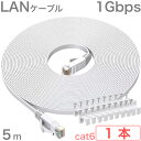 LANケーブル 5m UTP CAT6 1Gbps RJ45 防犯カメラ オプション ホワイト ストレート 1本 送料無料 追跡可能メール便 郵便ポストにお届け