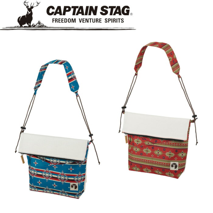 CAPTAIN STAG キャプテンスタッグ CSネイティブ サコッシュ ワイド ブルー UE-595 レッド UE-596