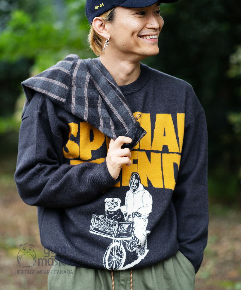 gym master 公式 ジャガードニット SPECIAL FRIENDクルーネックセーター メンズ レディース 長袖 カットソー トップス 覆面レスラー プ...