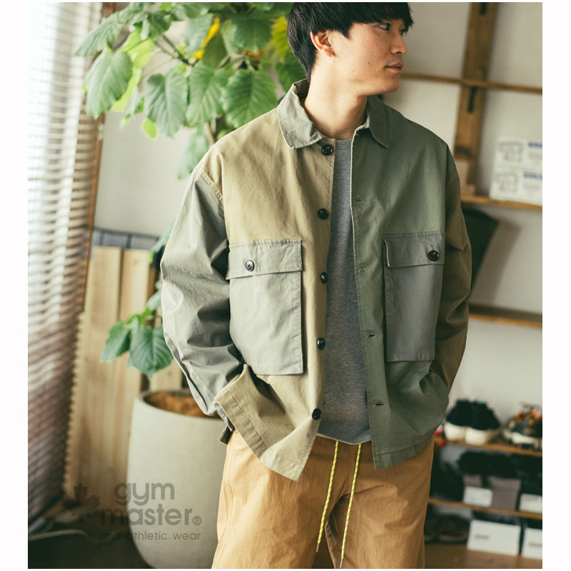 gym master(ジムマスター) 公式 ストレッチリッジビッグシャツジャケットメンズ|レディース|ユニセックス|ジムマスター|ストレッチ|ビックシャツ|ワイ...