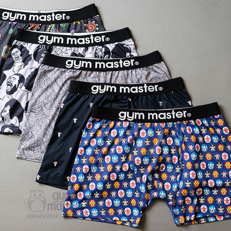 gym master 公式ハッピーペイントボクサーパンツ｜メンズ レディース 男女兼用 アンダーウエア 下着 総柄 覆面レスラー マスクマン クリオネ スマイル ナマケモノ 花柄 ギフト プレゼント 伸びる ブランド おもしろい オシャレ かわいい|ジムマスター G257757