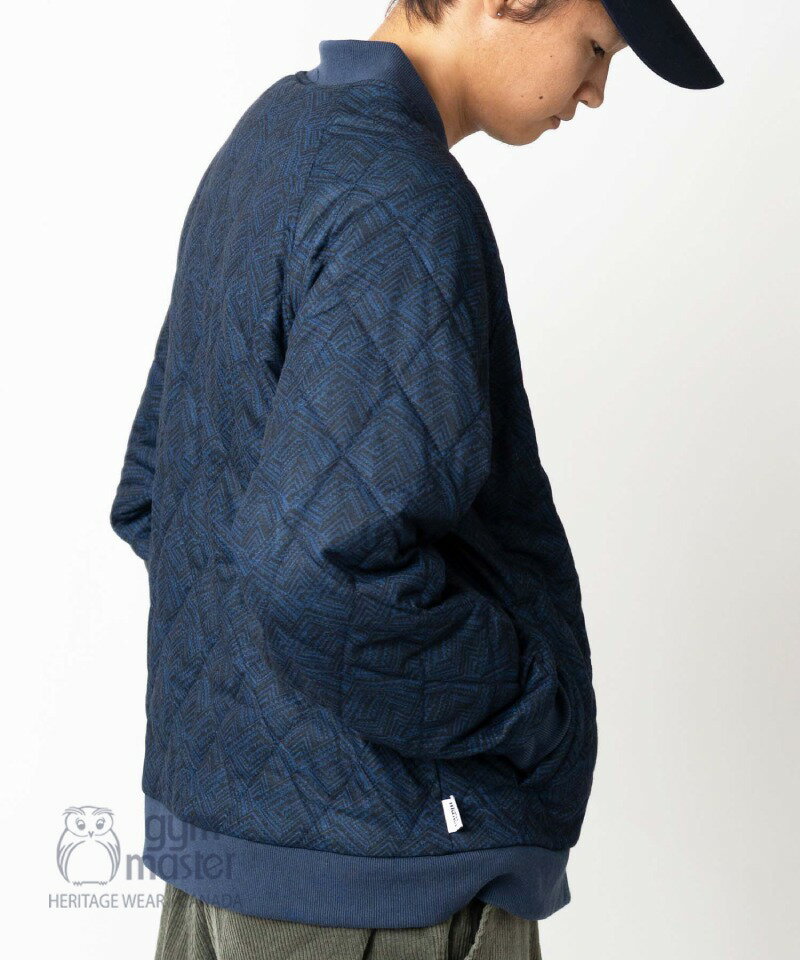 gym master 公式 ジャガードキルトジップジャケット｜メンズ レディース ユニセックス カジュアル キルトジャケット キルティングジャケット 中綿ジャケット MA-1 防寒 軽量 おしゃれ かわいい かっこいい アウトドア 秋冬 冬服 冬アウター スタジャン｜G621774 ジムマスター