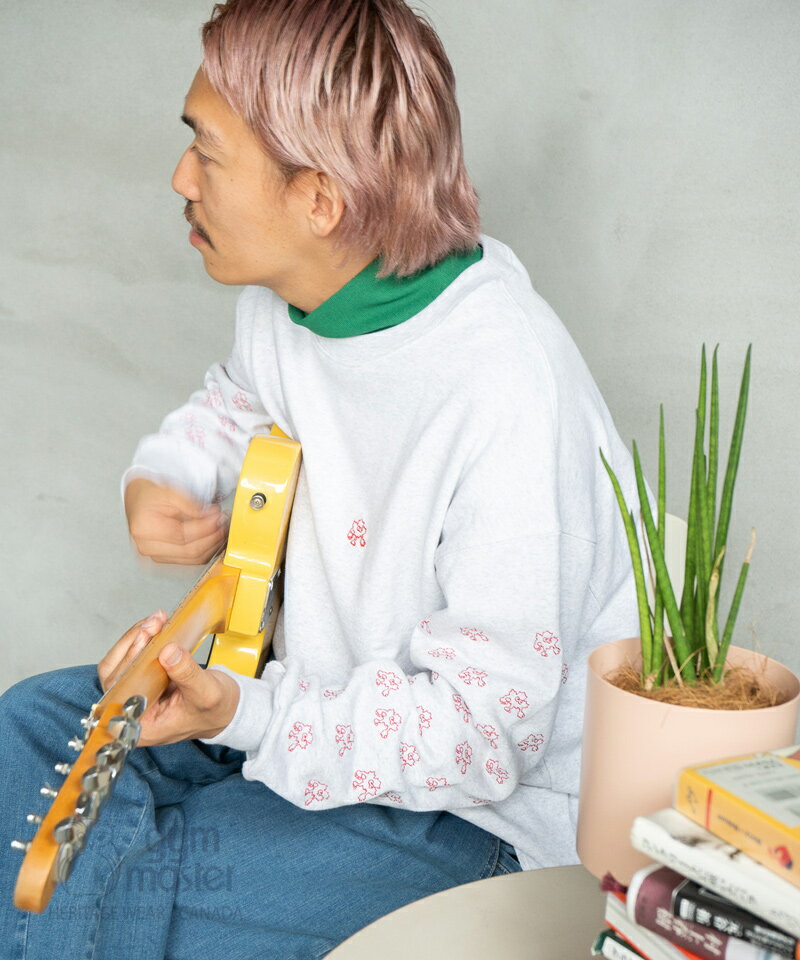 gym master 公式 10.3ozメープルモンスター刺繍スウェットビッグTee｜スウェットトレーナー 大きめサイズ 綿100% コットン カナダ カエデ 楓 袖刺繍 ブランド トップス おしゃれ 秋冬 カットソー 長袖 裏毛 メンズ レディース かっこいい カジュアル｜ジムマスター G621783