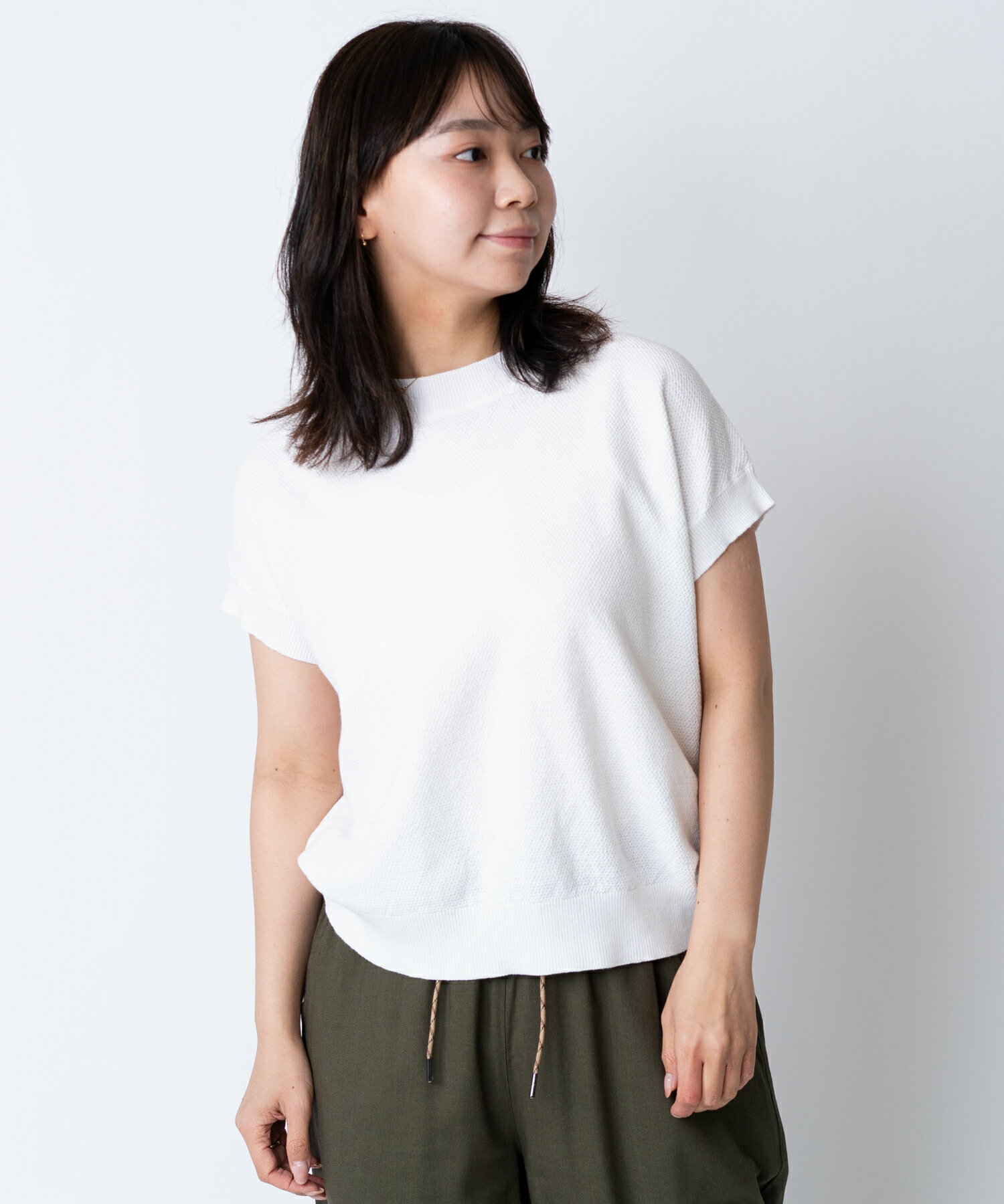 Rakuten - gym master 公式 ハイゲージニットフレンチスリーブ｜ウィメンズ レディース 半袖 Tシャツ カットソー おしゃれ シンプル カジュアル サマーニット 綿100 白 チャコールグレー ブラウン ユニセックス 夏 海外発送 ブランド｜G521750 ジムマスター