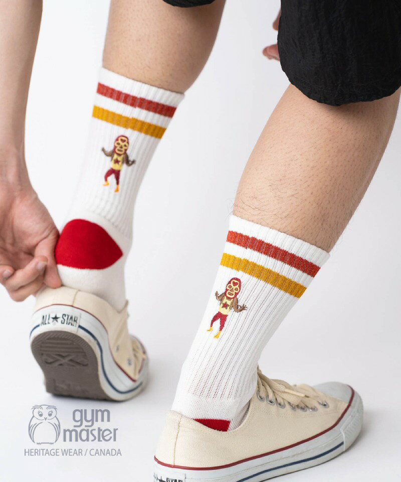 gym master 公式 リフレクションライン刺繍ソックス｜靴下 覆面レスラー マスクマ...