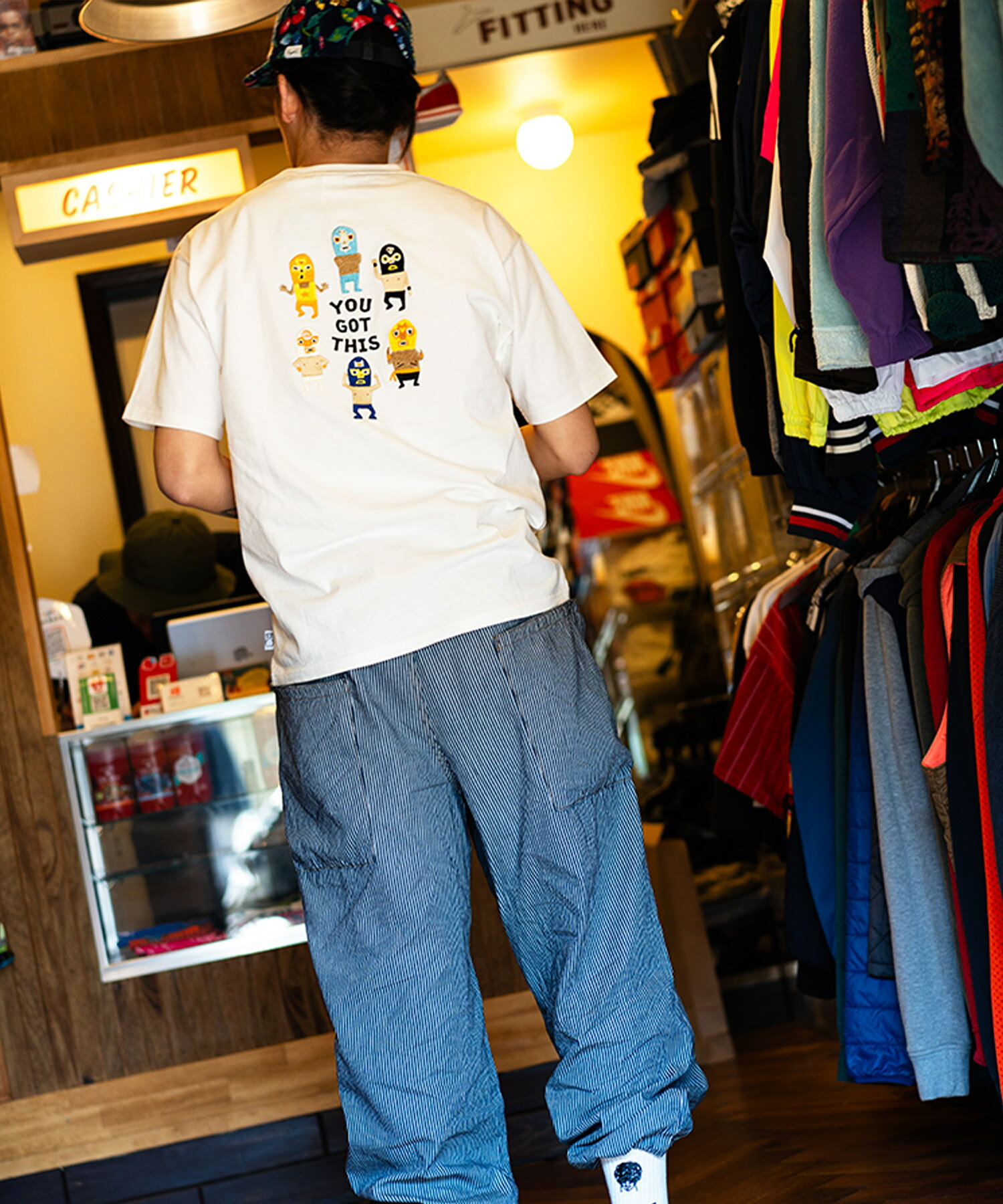 gym master 公式 7.4oz YOU GOT THIS 刺繍Tee｜Tシャツ カットソー トップス 夏服 春夏 メンズ レディース 半袖 部屋着 刺繍 覆面レスラー マスクマン プロレス かわいい おもしろい かっこいい おしゃれ 刺繍Tシャツ カジュアル グレー 黒 白 紺｜G721707 ジムマスター