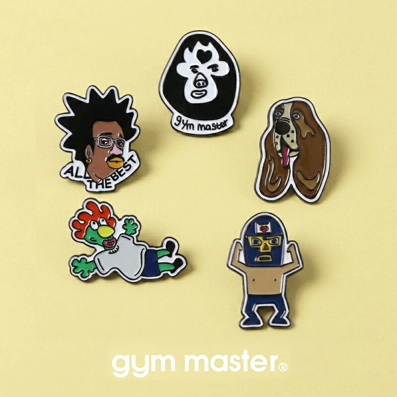 gym master 公式 ジムっ子ピンバッジ｜ピンズ コレクション キャラクター 覆面レスラー マスクマン プロレス おじさん 犬 イヌ いぬ バセットハウンド かわいい おしゃれ 贈り物 ギフト プレゼント ブランド ブローチ 帽子 バッグ グッズ 雑貨 動物｜G899789 ジムマスター