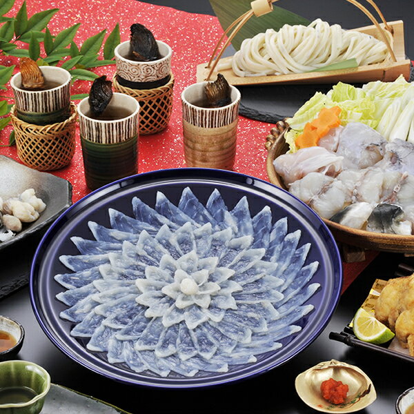 ふぐ料理にぎわいフルコース（4人前） 福岡直送冷凍便/商品代引不可　[ふぐ,とらふぐ,河豚,ふぐ刺し,マ..