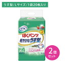 【2個セット】ハクパンツ軽やかな薄型 L 20枚 大人用 おむつ オムツ パンツ型 薄型 うす型 Lサイズ 介護 介助 病院 はきやすい すっきりフィット お肌に優しい 横モレ防止 リブドゥ
