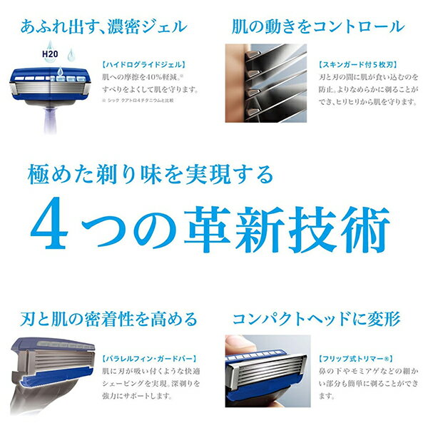 ハイドロ5 プレミアム つるり肌 替刃 4個入 3個セット 髭剃り メンズ 身だしなみ スムーズ 簡単 肌に優しい 無精ひげ カミソリ シェービング 5枚刃 シック