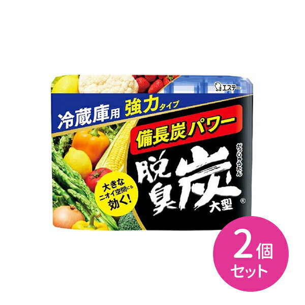 【お買い物マラソン限定 ポイント2倍】2個セット 脱臭炭 冷蔵庫 大型 炭の力 強力脱臭 備長炭 活性炭 キムチ臭 ニンニク臭 生もの臭 ゼリー状 消臭 脱臭 抗菌 ミネラル脱臭 ミネラル抗菌 悪臭 匂い消し エステー