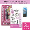 【ヘアアイテム3点セット】KQ1167 静電気 防止 除去 ブラシ 折りたたみ アメリカヘアピン 黒 玉付 貝印 ビオリス ボタニカル 前髪ロック ヘアスティック コーセーコスメポート ヘアセット ヘアメイク ヘアケア クシ 櫛 hibn