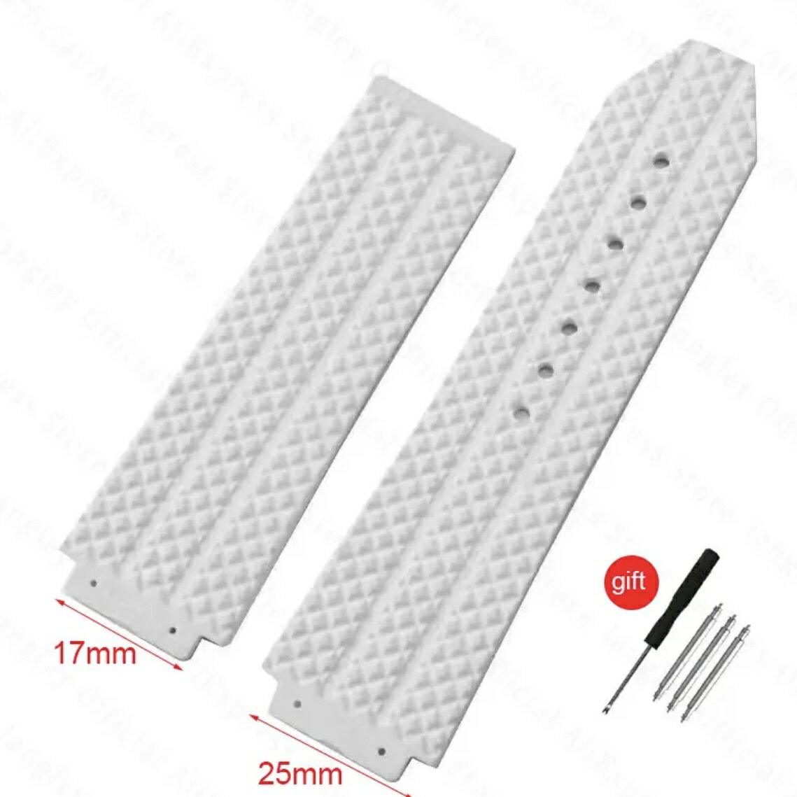 ウブロ ビッグバン対応 シリコン交換用ベルト ドライバーセット ホワイト【互換品】