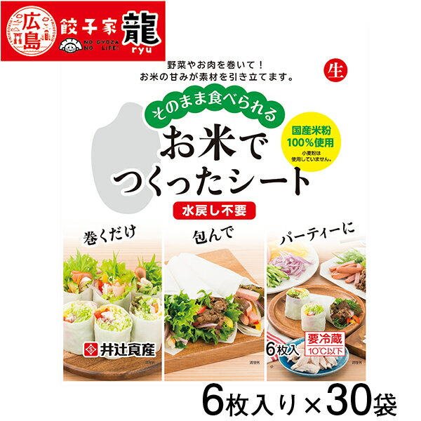 【餃子家龍】お米でつくったシート 1ケース30袋入り(計180枚)【送料無料】