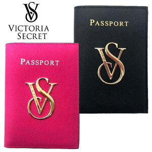 【送料無料】本革 VICTORIA'S SECRET ヴィクトリアシークレット ビクシー パスポートケース カードケース パスケース ブラック ピンク