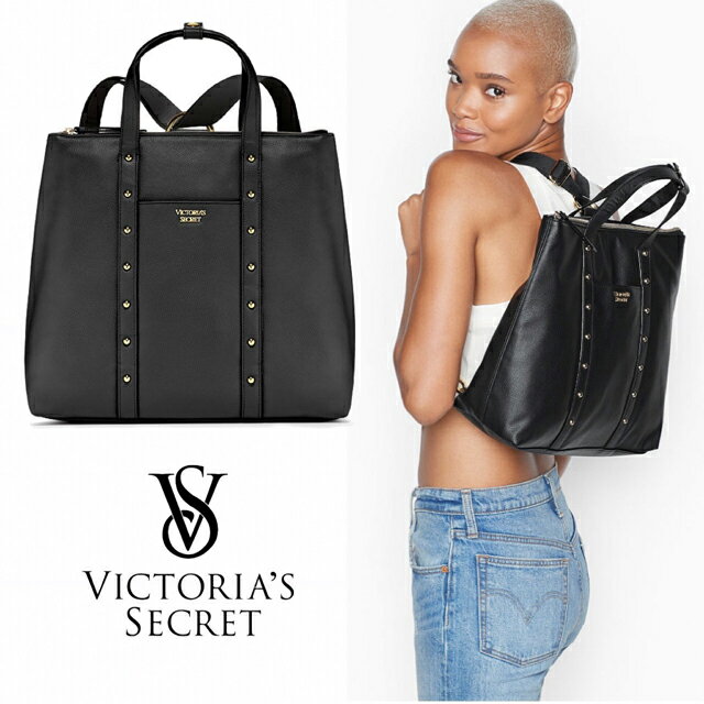 【送料無料】VICTORIA'S SECRET Studded Convertible Backpack ヴィクトリアシークレット ビクシー バッグ トートバッグ バックパック 2WAY ブラック ヒョウ柄 レッド グレー