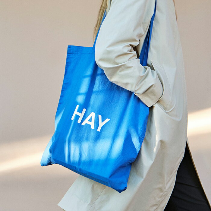 【送料無料 即日発送】HAY BLUE ToteBag ヘイ トートバッグ ブルー 綿コットン クロネコゆうパケット発送 日時指定不可 代引き決済不可