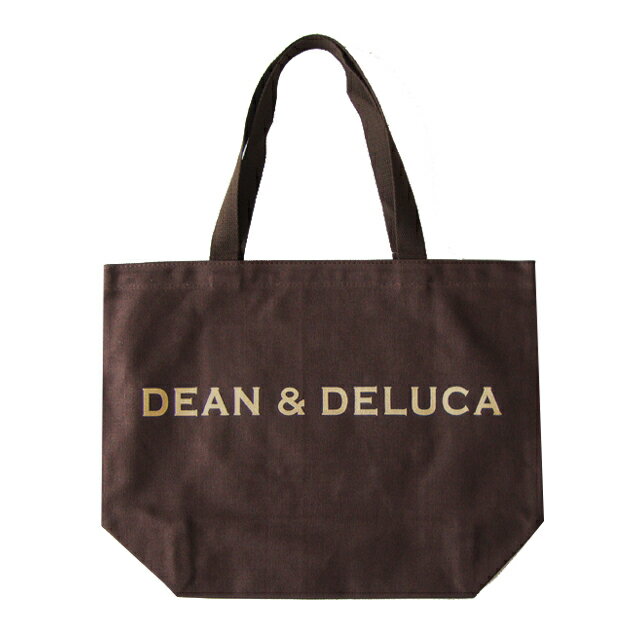 DEAN & DELUCA トートバッグ ブラウン ゴールドロゴ 【L】