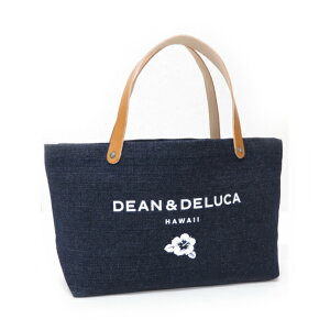 DEAN & DELUCA HAWAII LEATHER HANDLE TOTE　ハワイ限定　レザーハンドルトートバッグ　デニムブルー 【S】