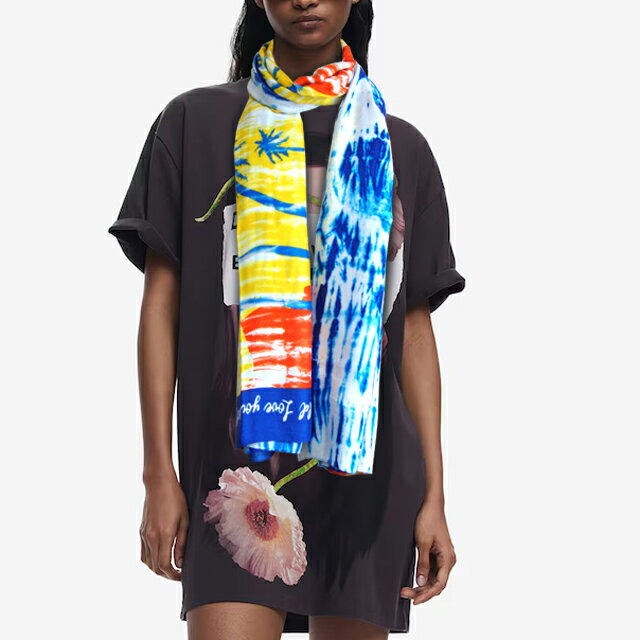【50%off】【送料無料】デシグアル Desigual Foulards(フラール)長方形スカーフ ファッション雑貨(カリビアンビーチ)
