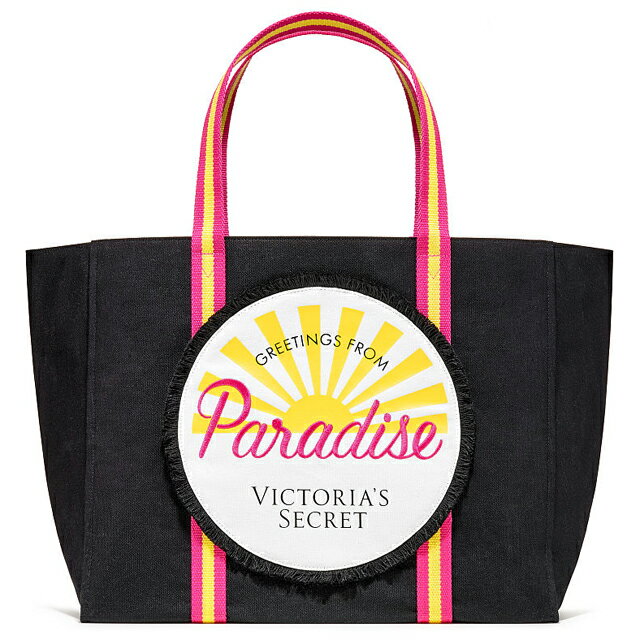 【送料無料】VICTORIA'S SECRET Paradise Beach Tote ヴィクトリアシークレット ビクシー バッグ トートバッグ キャンバス ブラック