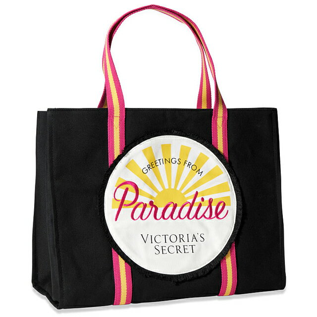 【送料無料】VICTORIA'S SECRET Paradise Beach Tote ヴィクトリアシークレット ビクシー バッグ トートバッグ キャンバス ブラック