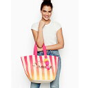 【送料無料】VICTORIA 039 S SECRET Bombshell Paradise Tote ヴィクトリアシークレット ビクシー バッグ トートバッグ キャンバス ストライプ チャーム付