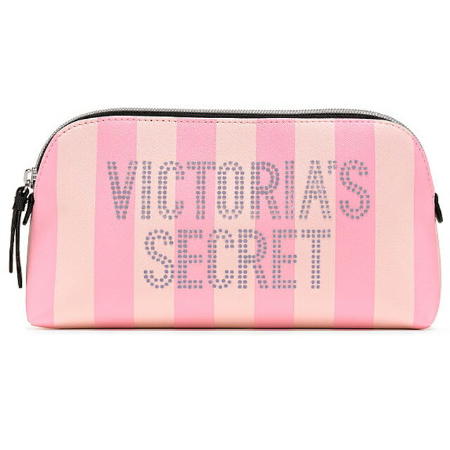 ヴィクトリアズ・シークレット ポーチ（レディース） 【送料無料】VICTORIA'S SECRET Signature Stripe Beauty Bag ヴィクトリアシークレット ポーチ 小物入れ 大きめ ストライプ柄