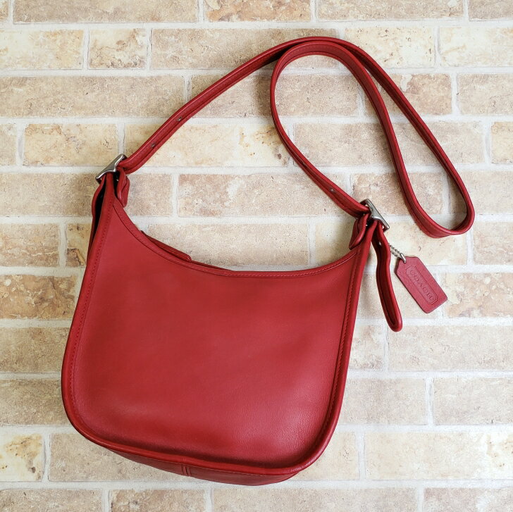 Rakuten - 【中古品】美品 オールドコーチ レザー ショルダーバッグ レッド ユニセックス