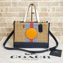 【中古品】美品 コーチ デンプシー 2WAY かごバッグ トートバッグ レザーコンビ 底鋲 自立 Dempsey Carryall Crossbody COACH
