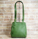 【中古品】オールドコーチ USA製 レザー トートバッグ キミドリ セミショルダーバッグ COACH