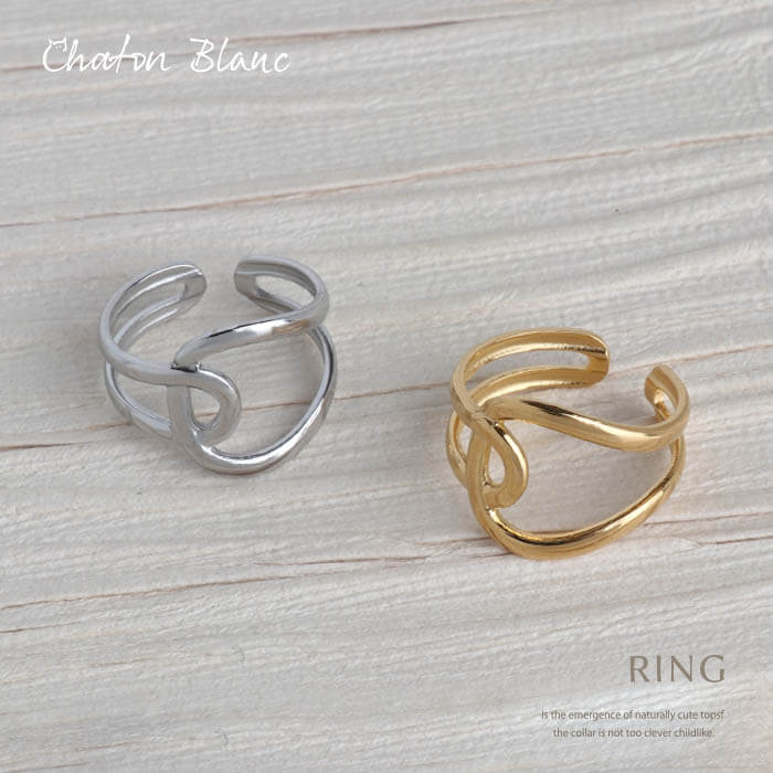 ステンレスアシンメトリーデザインリング 316Lステンレス 金属アレルギー対応 オープンリング レディース 送料無料 シンプル ゴールド シルバー アクセサリー...