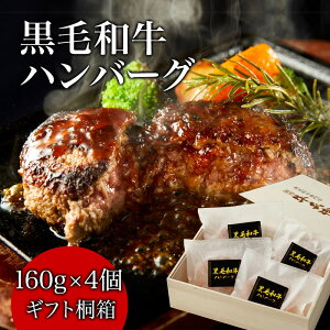 お歳暮 ギフト 肉 熨斗対応可 日時指定可 黒毛和牛 ハンバーグ ギフト 冷凍 贈り物 母の日 プレゼント 国産牛 100％ 手作り 160g×4個 桐箱 紙箱 牛肉 人気メニュー お店の味 国産和牛 ギフト箱 のし 焼肉牛兵衛【送料無料】 敬老の日