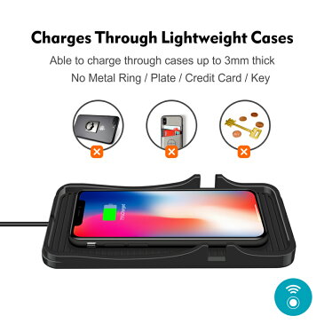 Qiワイヤレス充電パッド スタンド機能付 シリコン製 スマホ車載器 置くだけ充電器 iphone/android対応 TS061