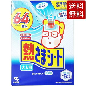 【送料無料】【大人用】小林製薬 熱さまシート 大人用 バリューパック 64枚入り 16枚 x 4箱 冷却シート 冷却ジェルシート 大容量 風邪 熱 発熱 冷感シート 歯痛 スポーツ 後 64枚 夏休み ※楽天倉庫出荷