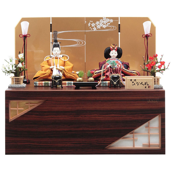 雛人形 ひな人形 久月 【2025年新作】銘木シリーズ 紫檀（ SHITAN ）衣裳着 収納親王飾り お雛様